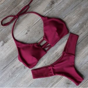 Red Wine Caged Bikini